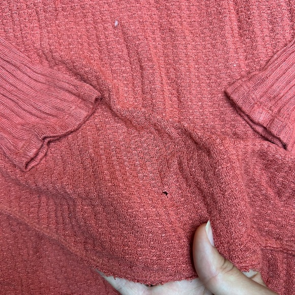 We the free waffleknit turtleneck sweatshirt - Picture 3 of 6